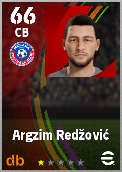 Argzim Redžović — CB, OVR 66, MAX 66