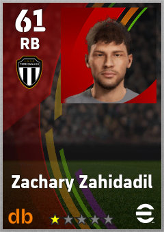 Zachary Zahidadil — RB, OVR 61, MAX 61