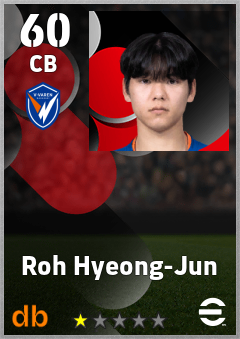 Roh Hyeong-Jun — CB, OVR 60, MAX 60