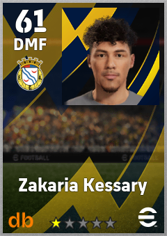 Zakaria Kessary — DMF, OVR 61, MAX 61