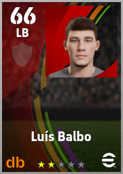 Luís Balbo — LB, OVR 66, MAX 66