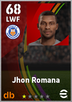 Jhon Romana — LWF, OVR 68, MAX 68