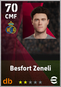 Besfort Zeneli — CMF, OVR 70, MAX 70