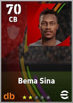 Bema Sina — CB, OVR 70, MAX 70