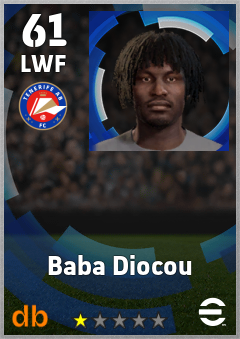 Baba Diocou — LWF, OVR 61, MAX 61