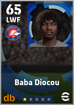 Baba Diocou — LWF, OVR 65, MAX 65