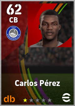 Carlos Pérez — CB, OVR 62, MAX 62