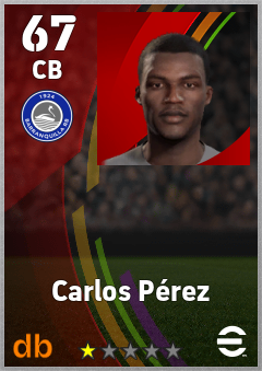Carlos Pérez — CB, OVR 67, MAX 67