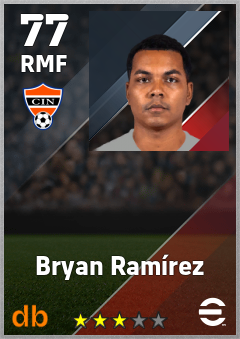 Bryan Ramírez — RMF, OVR 77, MAX 77
