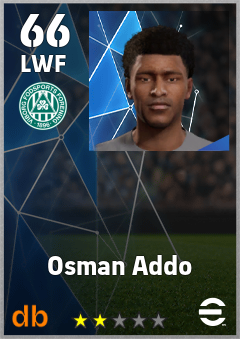 Osman Addo — LWF, OVR 66, MAX 66