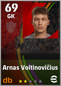 Arnas Voitinovičius — GK, OVR 69, MAX 69