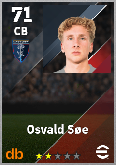 Osvald Søe — CB, OVR 71, MAX 71
