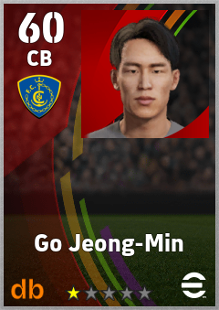 Go Jeong-Min — CB, OVR 60, MAX 60