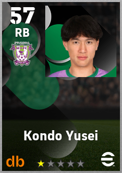 Kondo Yusei — RB, OVR 57, MAX 57