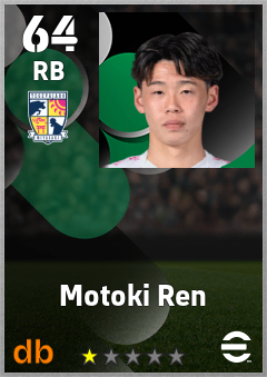 Motoki Ren — RB, OVR 64, MAX 64