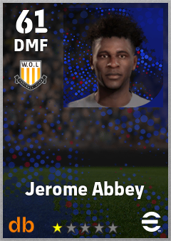 Jerome Abbey — DMF, OVR 61, MAX 61