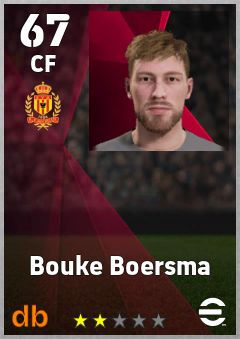 Bouke Boersma — CF, OVR 67, MAX 67
