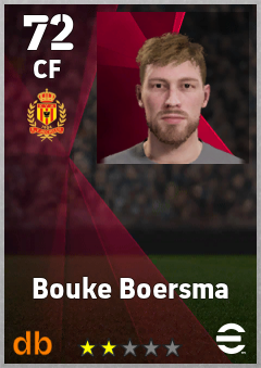 Bouke Boersma — CF, OVR 72, MAX 72