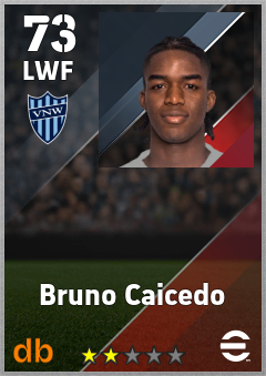 Bruno Caicedo — LWF, OVR 73, MAX 73