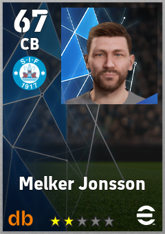 Melker Jonsson — CB, OVR 67, MAX 67