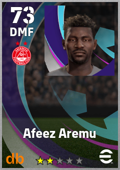 Afeez Aremu — DMF, OVR 73, MAX 73