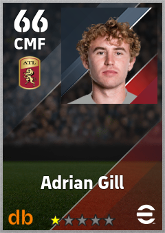 Adrian Gill — CMF, OVR 66, MAX 66