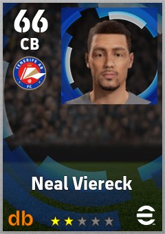 Neal Viereck — CB, OVR 66, MAX 66