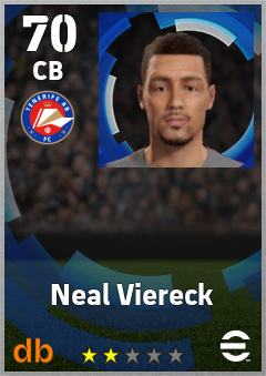 Neal Viereck — CB, OVR 70, MAX 70