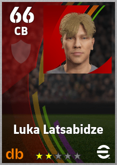 Luka Latsabidze — CB, OVR 66, MAX 66