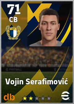 Vojin Serafimović — CB, OVR 71, MAX 71