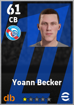 Yoann Becker — CB, OVR 61, MAX 61