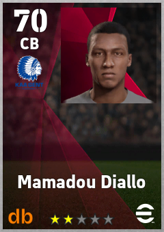 Mamadou Diallo — CB, OVR 70, MAX 70