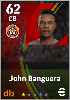 John Banguera — CB, OVR 62, MAX 62