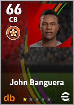 John Banguera — CB, OVR 66, MAX 66