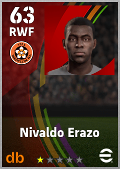 Nivaldo Erazo — RWF, OVR 63, MAX 63