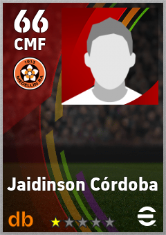 Jaidinson Córdoba — CMF, OVR 66, MAX 66