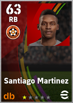 Santiago Martinez — RB, OVR 63, MAX 63