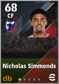 Nicholas Simmonds — CF, OVR 68, MAX 68