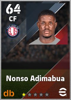 Nonso Adimabua — CF, OVR 64, MAX 64