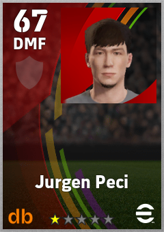 Jurgen Peci — DMF, OVR 67, MAX 67