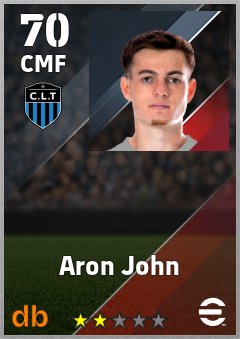 Aron John — CMF, OVR 70, MAX 70