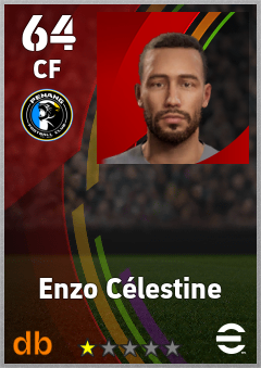 Enzo Célestine — CF, OVR 64, MAX 64