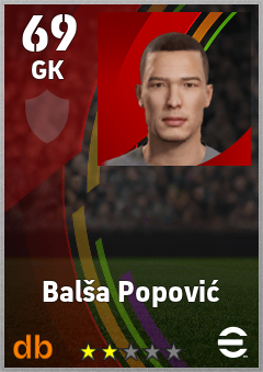 Balša Popović — GK, OVR 69, MAX 69
