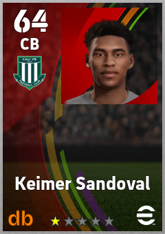 Keimer Sandoval — CB, OVR 64, MAX 64