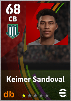 Keimer Sandoval — CB, OVR 68, MAX 68