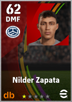 Nilder Zapata — DMF, OVR 62, MAX 62