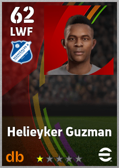Helieyker Guzman — LWF, OVR 62, MAX 62