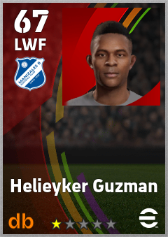 Helieyker Guzman — LWF, OVR 67, MAX 67