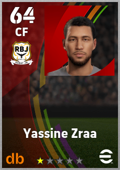 Yassine Zraa — CF, OVR 64, MAX 64