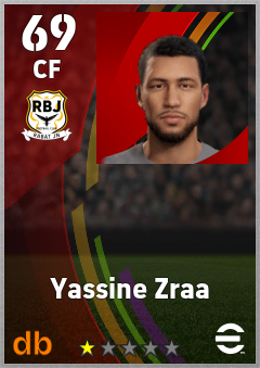 Yassine Zraa — CF, OVR 69, MAX 69